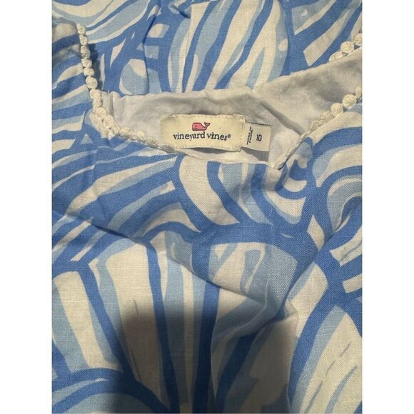 Vineyard Vines 109% Linen Nautilus shell print swing dress 10 - Picture 5 of 10